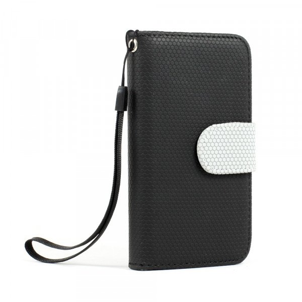 Wholesale iPhone 4S / 4 Anti-Slip Flip Leather Wallet Case with Stand (Black)